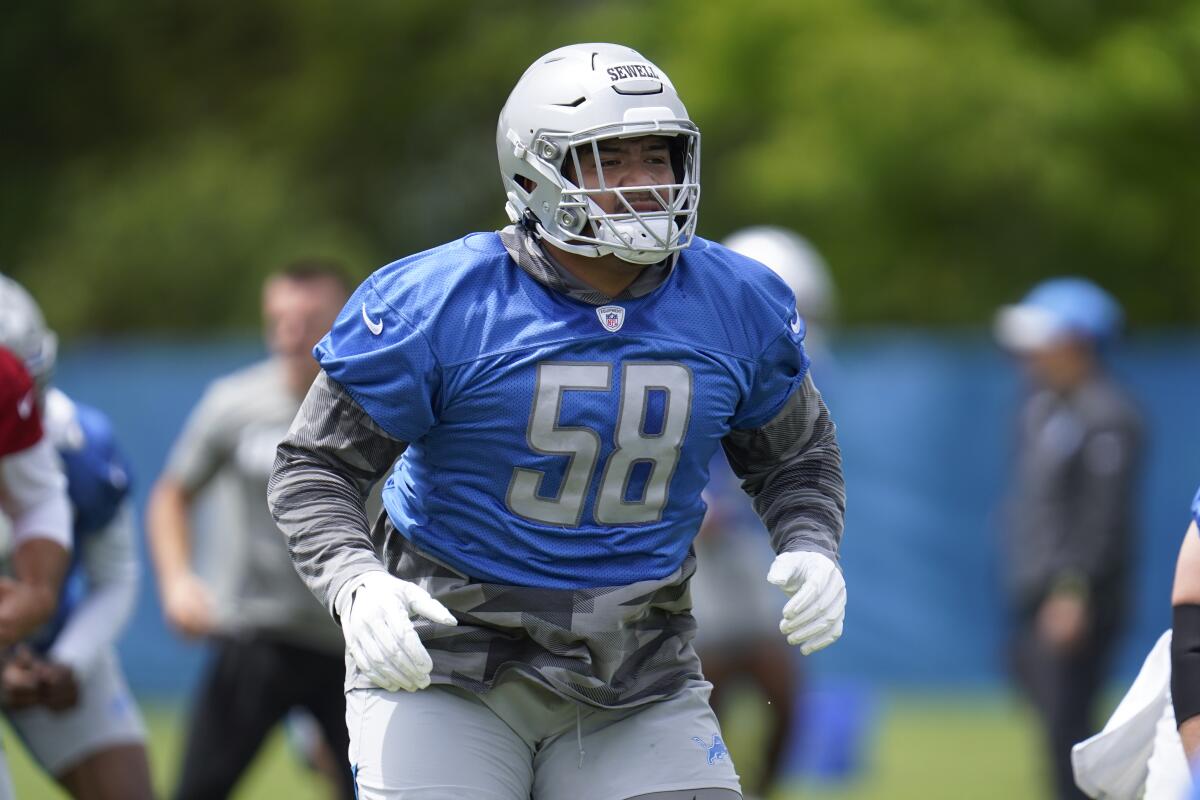 Lions rookie Penei Sewell handling transition to NFL - The San Diego  Union-Tribune