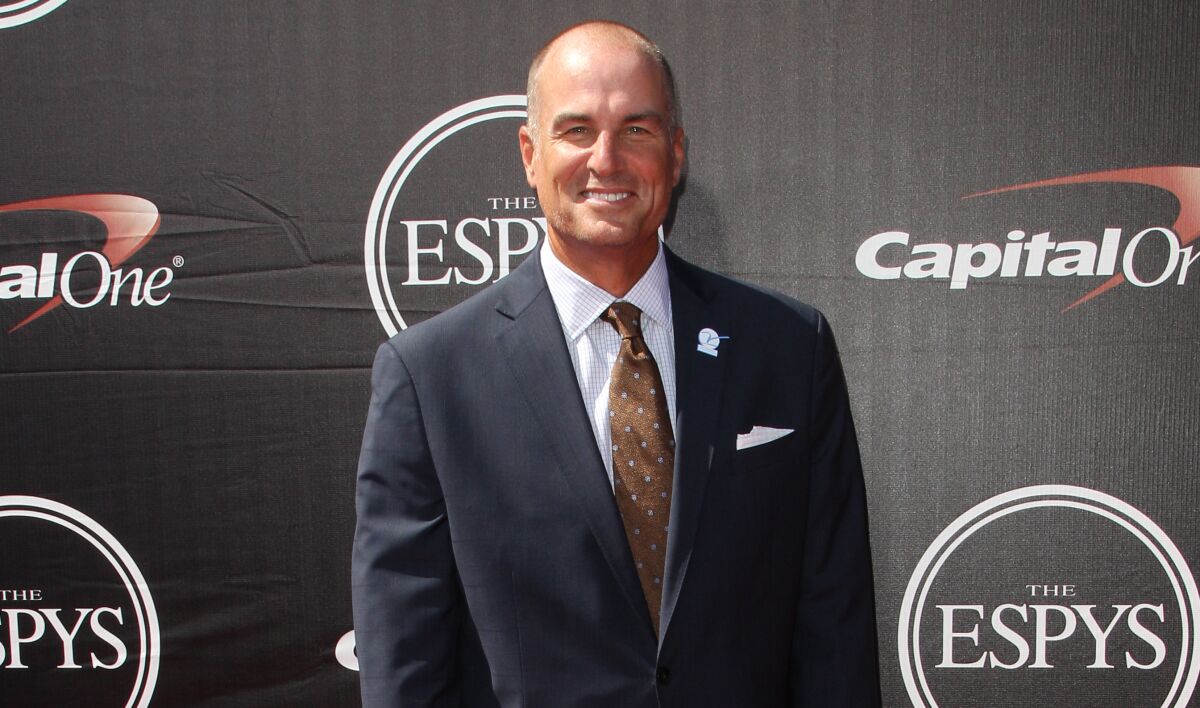 Jay Bilas, American college basketball analyst for ESPN, arrives at the ESPY Awards at the Microsoft Theater on Wednesday, July 15, 2015, in Los Angeles. (Photo by Paul A. Hebert/Invision/AP)