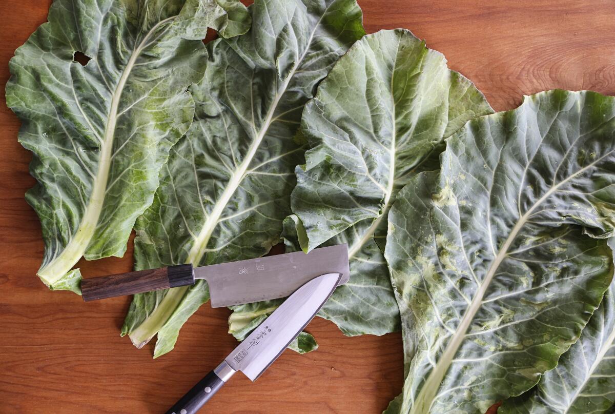 Leaves from a cauliflower plant are an easy addition to a variety of dishes.