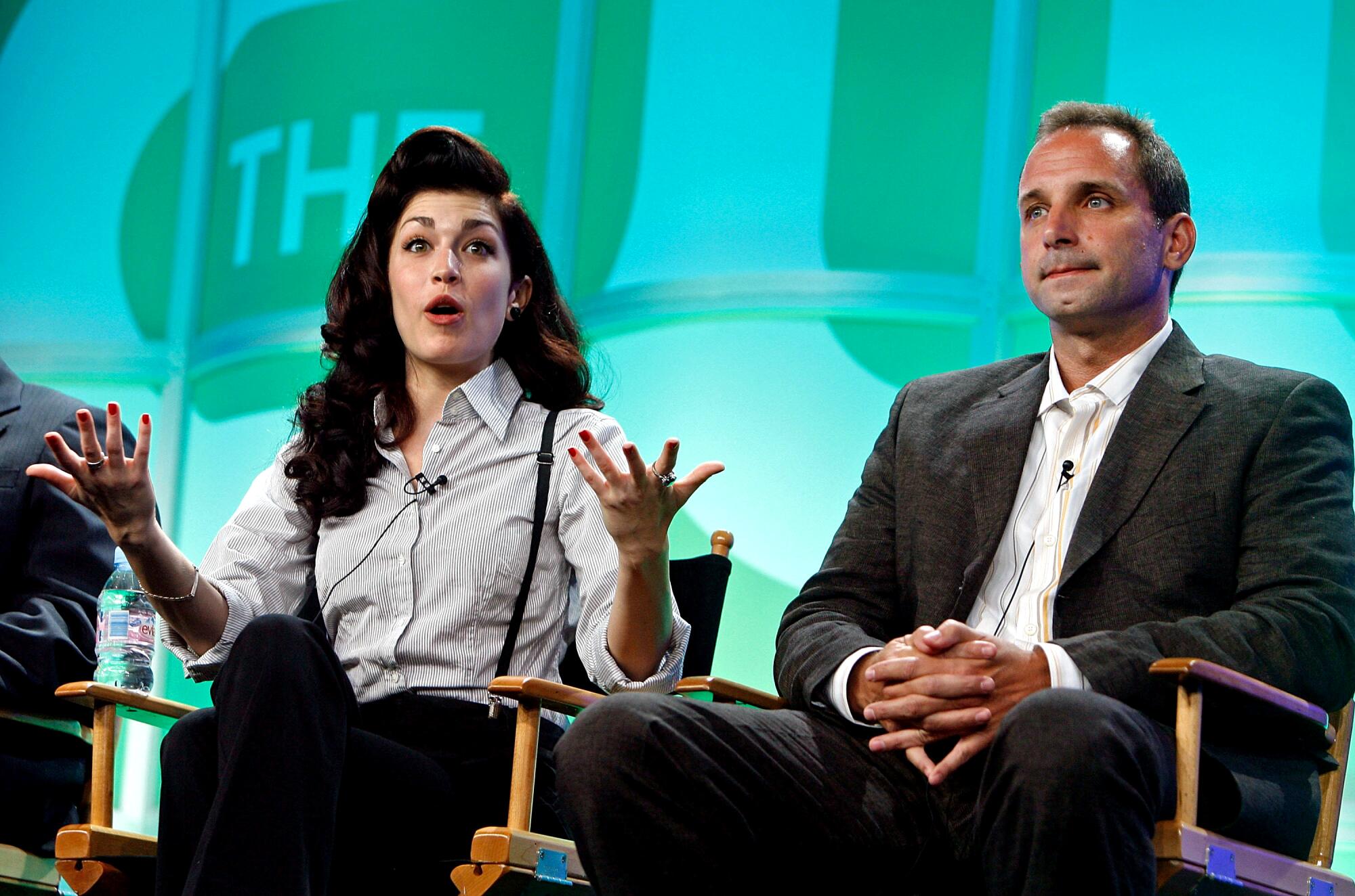 Host Stevie Ryan and executive producer for "Online Nation" David Hurwitz in 2007.