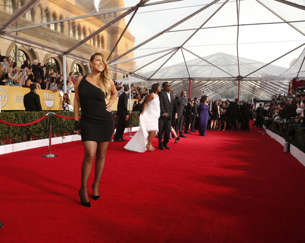 Mariah Carey at the Screen Actors Guild Awards at the Shrine Auditorium in Los Angeles on Jan. 18.