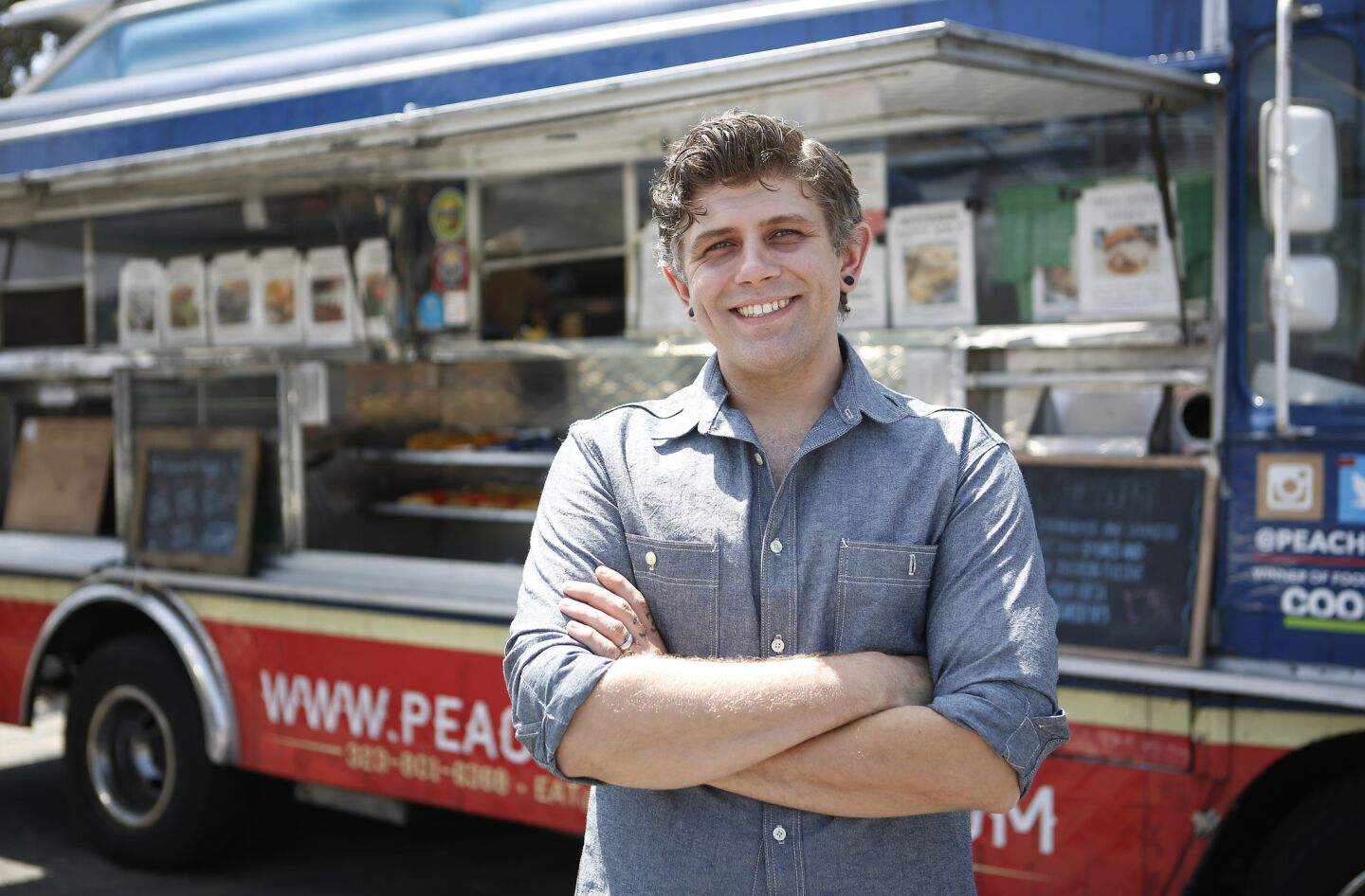 Run by chef Ryan Lamon, pictured here, Peaches' is a food truck specializing in Southern food.