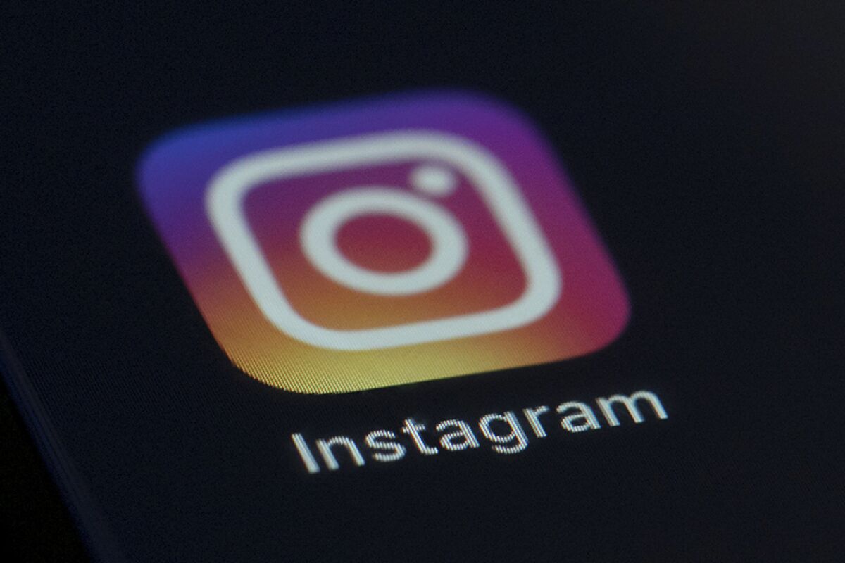 This 2019 file photo shows the Instagram app icon on the screen of a mobile device. 