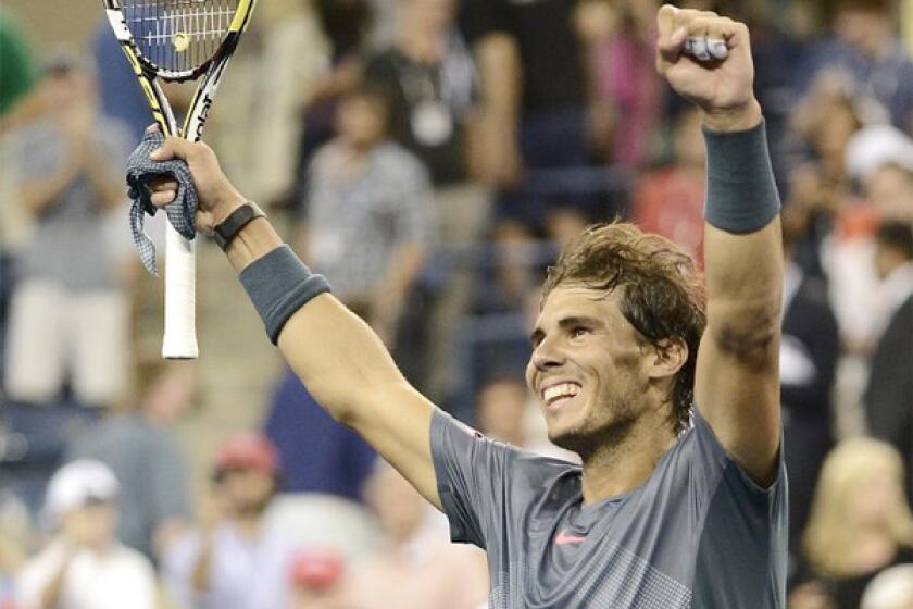 Rafael Nadal defeated Tommy Robredo, 6-0, 6-2, 6-2, in a quarterfinal matchup at the U.S. Open on Wednesday.