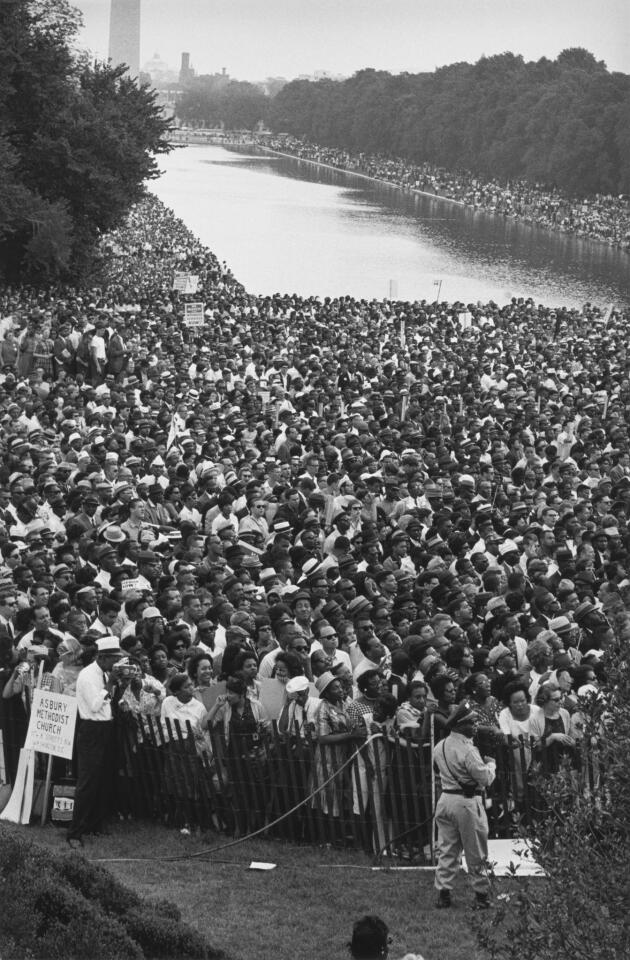 The crowd in black and white