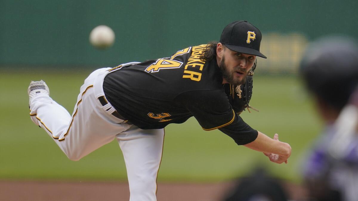 Pittsburgh Pirates starting pitcher JT Brubaker delivers against the Colorado Rockies on May 29.