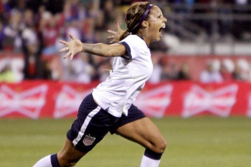 U.S. forward Sydney Leroux celebrates her goal against New Zealand in the first half Wednesday.