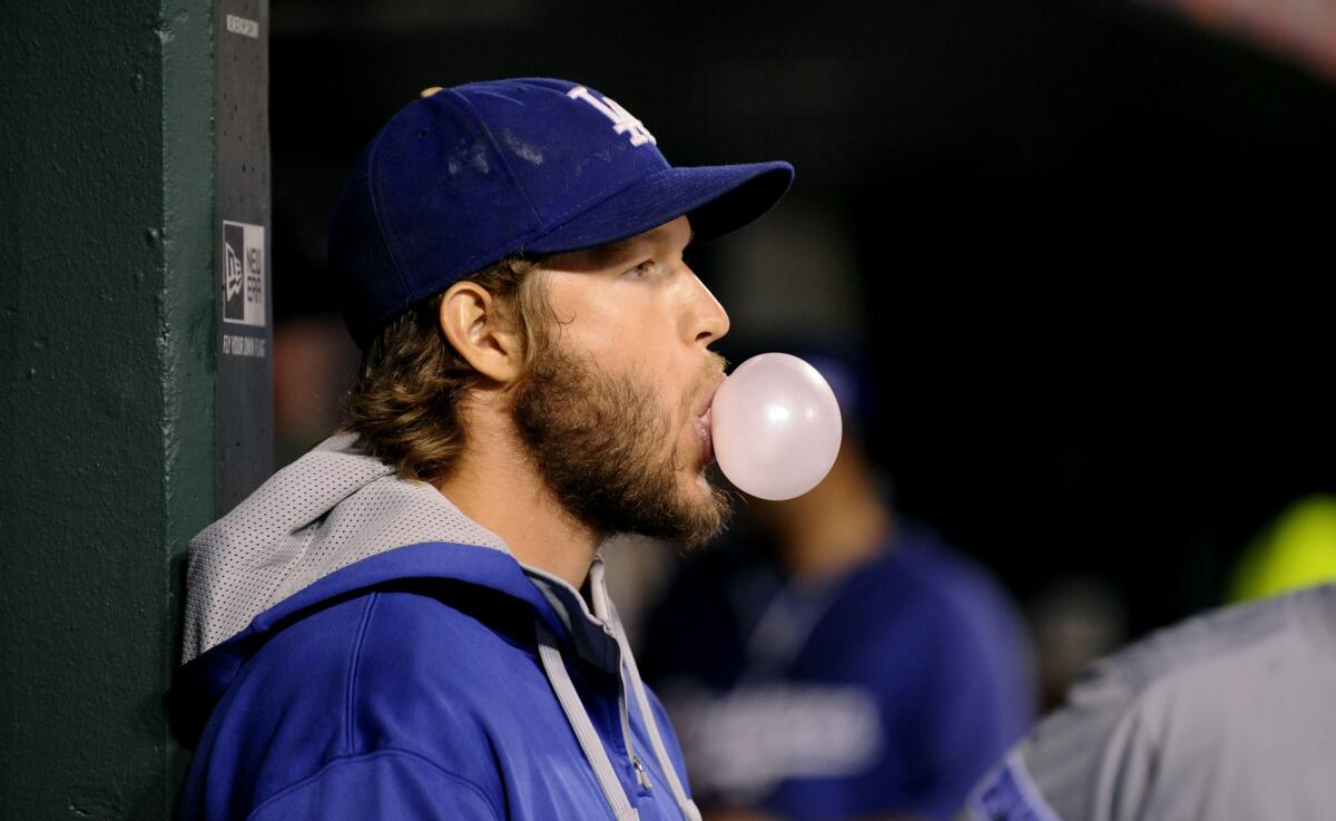 Get a good look now, because he may not be on TV this season: Dodger pitcher Clayton Kershaw during last year's playoffs.