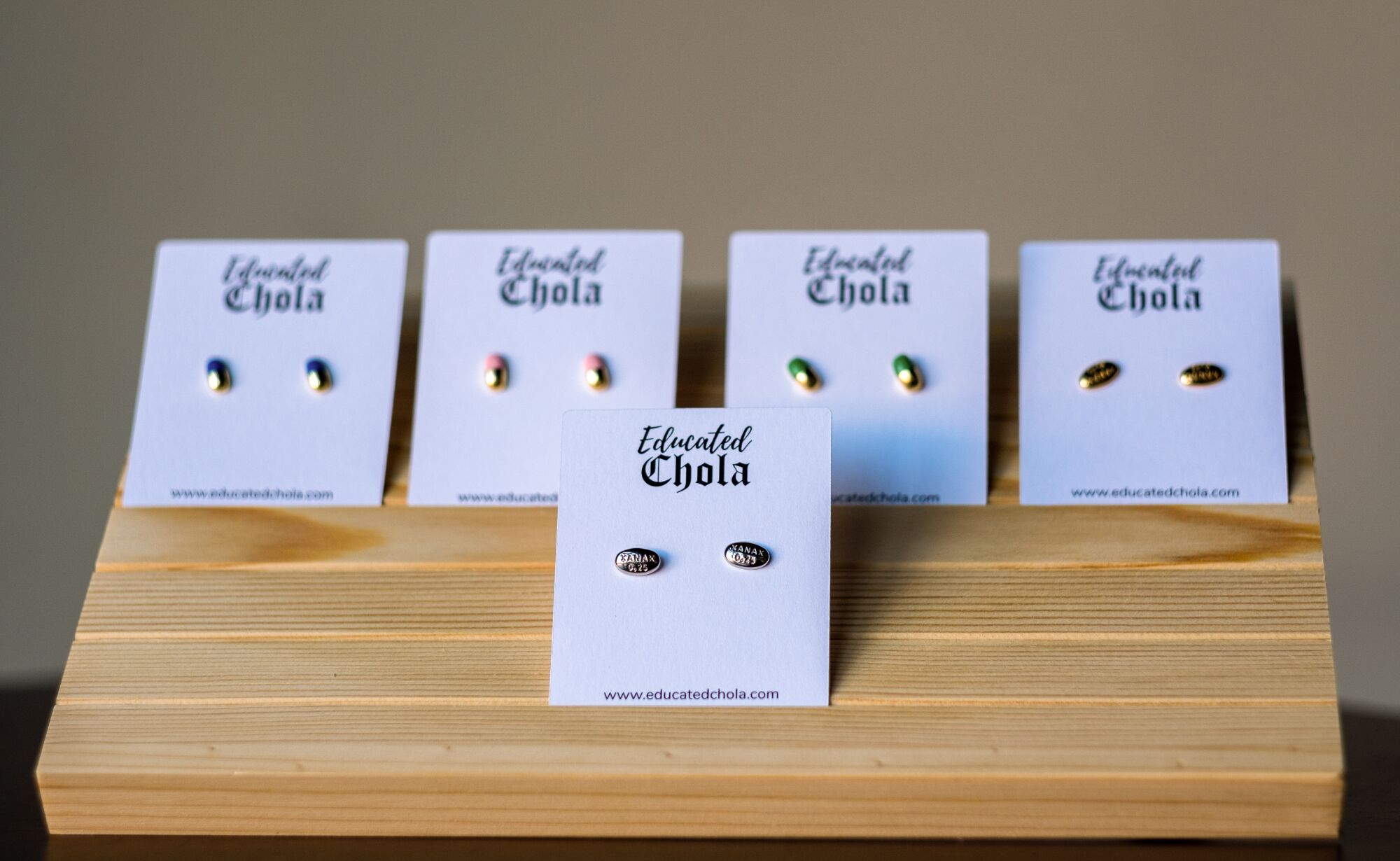 Educated Chola earrings on display.