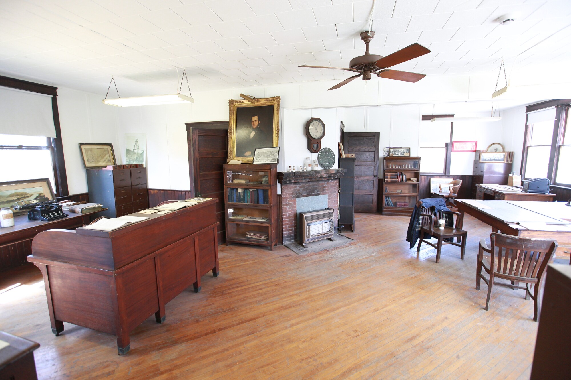 The office is preserved as it once was at the J.Q. Dickinson Salt-Works. 