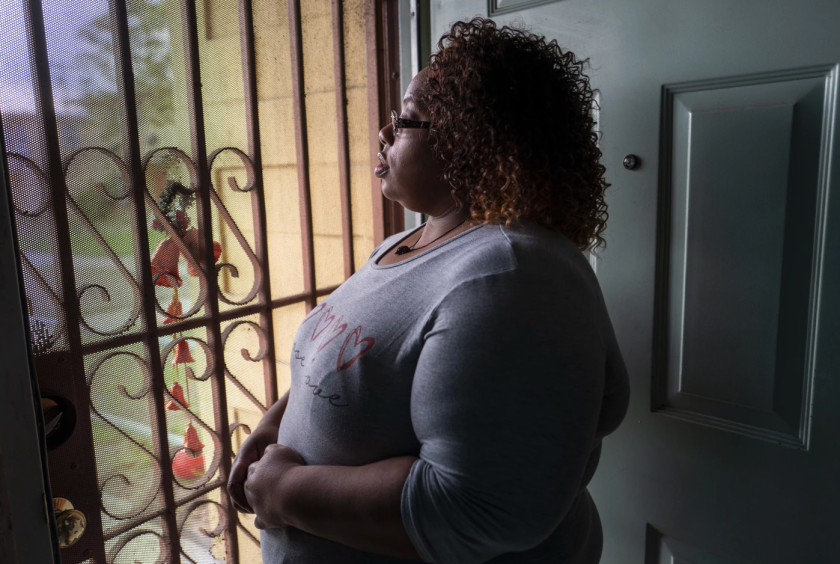 Courtney, at her home in Watts, felt better after starting therapy and medication but battled painful social stigma.