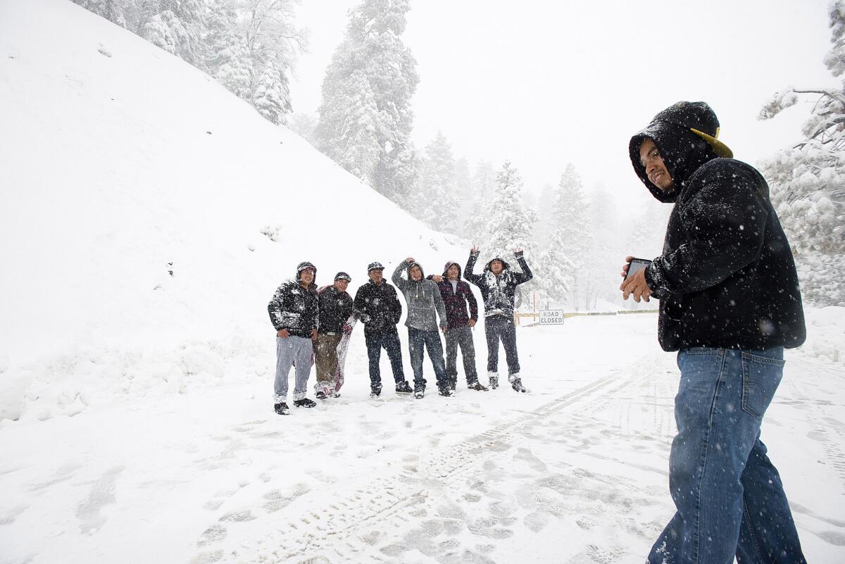 Snow levels are expected to dip to 3,500 feet in Southern California.