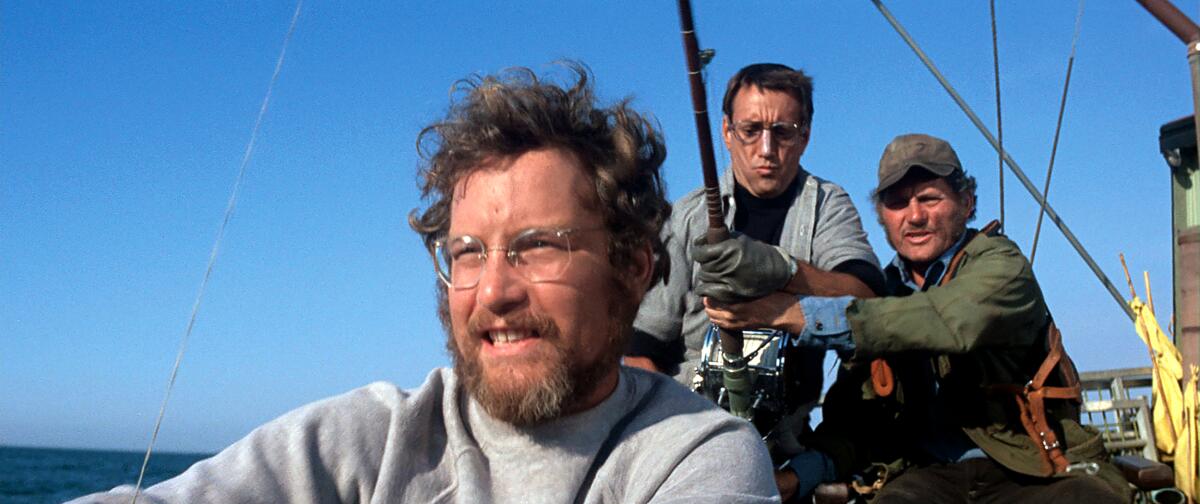 Richard Dreyfuss, left, Roy Scheider and Robert Shaw successful nan 1975 movie "Jaws."
