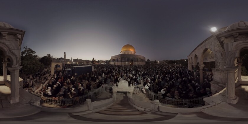 Escena en el Domo de la Roca de Jerusalén del 22 de julio del 2019, durante el Ramadán,
