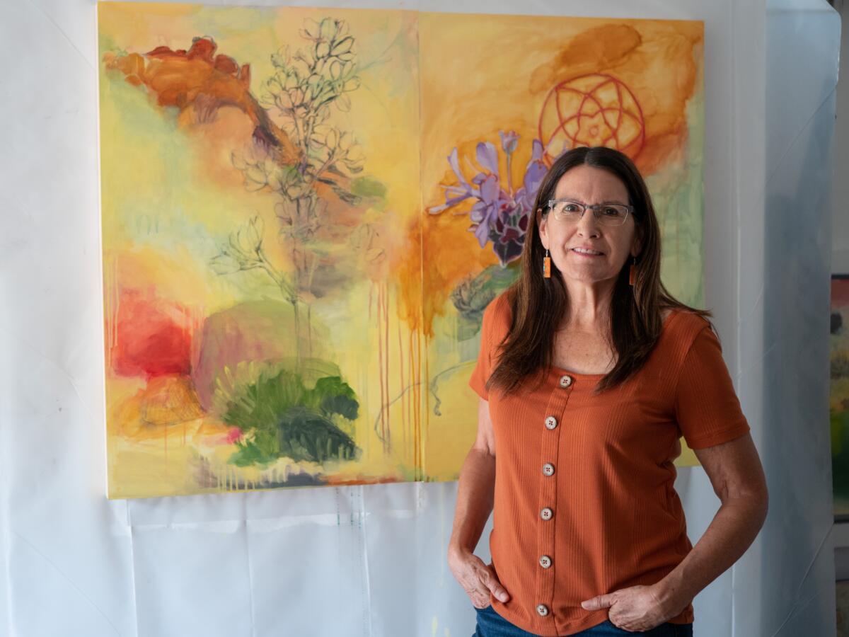 Gail Werner, the artist behind the latest Murals of La Jolla installation, is pictured here in her studio.