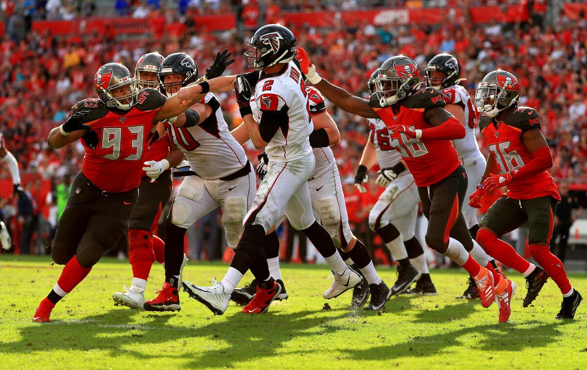 Atlanta Falcons quarterback Matt Ryan throws a pass against the Tampa Bay Buccaneers.