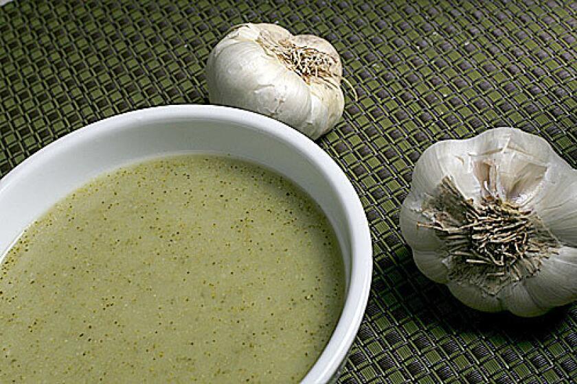 Broccoli and roasted garlic soup is a classic autumn offering.