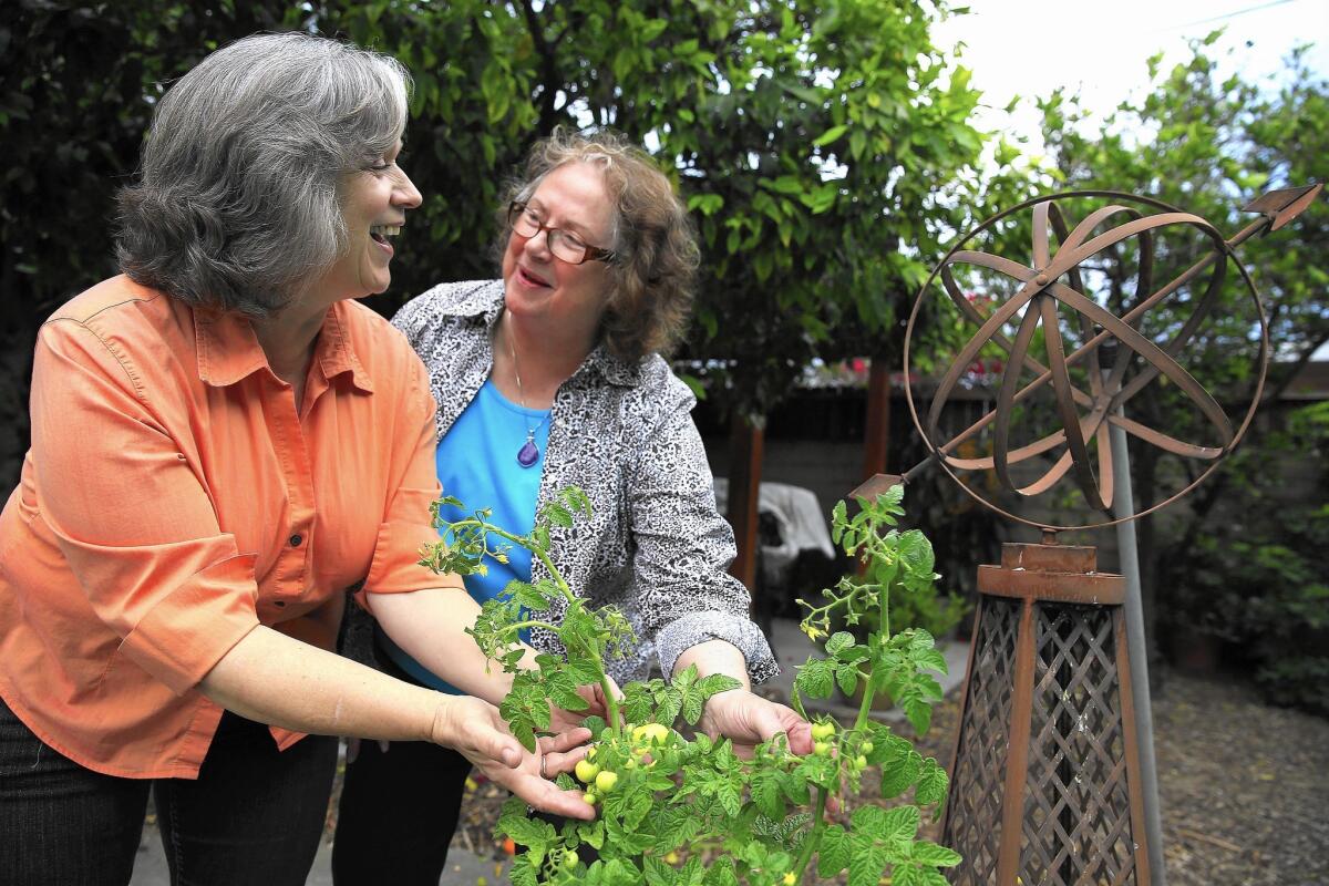 Linda Garcia, left, and Susan Ramsey had planned to move to Portland, Ore., this year, but fee-only financial planner Carol Somoano advises them to wait.