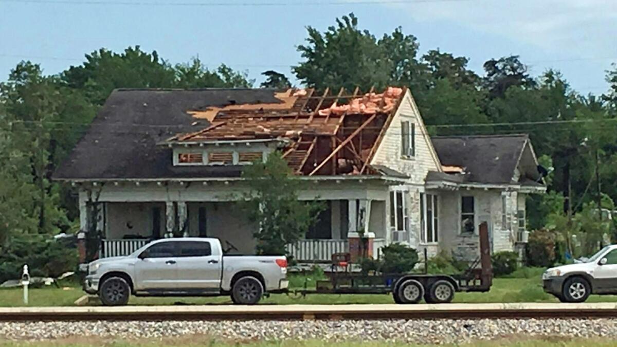 Franklin, Texas, was hit by a strong tornado that damaged or destroyed dozens of homes.
