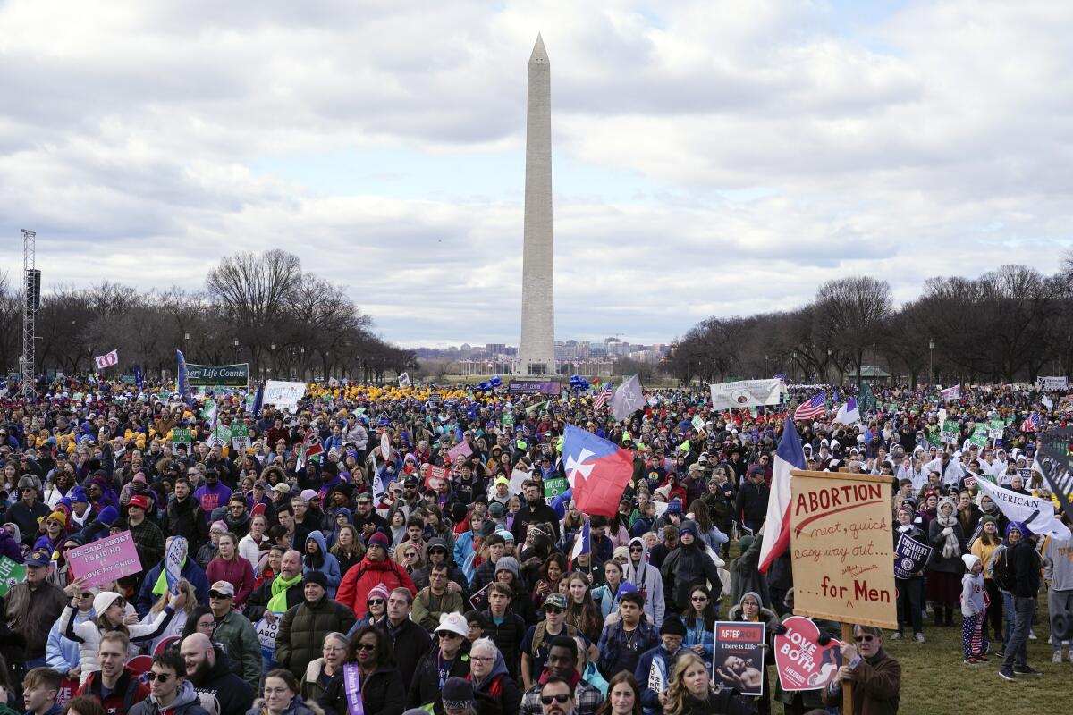 Acto de la Marcha por la Vida frente al monumento a Washington, viernes 20 de enero de 2023