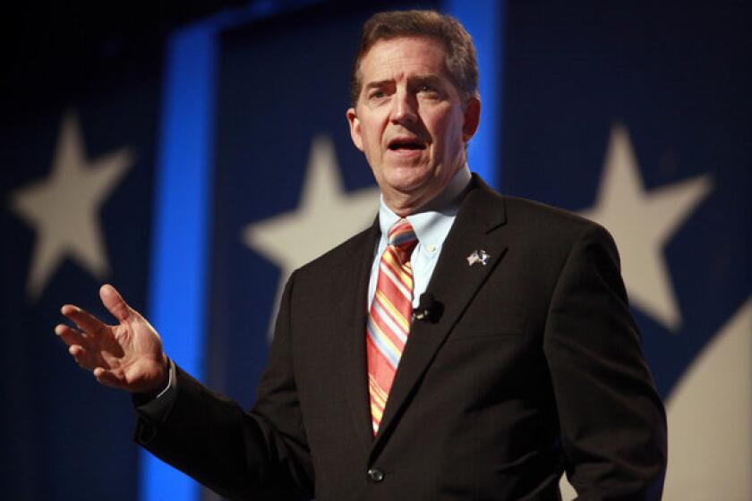 Former Sen. Jim DeMint, shown in a 2010 photo, is a leading critic of efforts to require Web-based retailers to collect sales taxes on out-of-state customers.