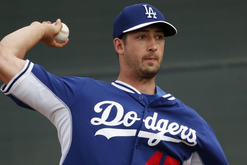 Joe Wieland started two games for the Dodgers this year and was 0-1 with an 8.31 earned-run average.