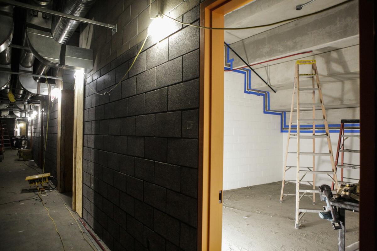 The locker rooms are still under construction at the Great Park Ice facility in Irvine.