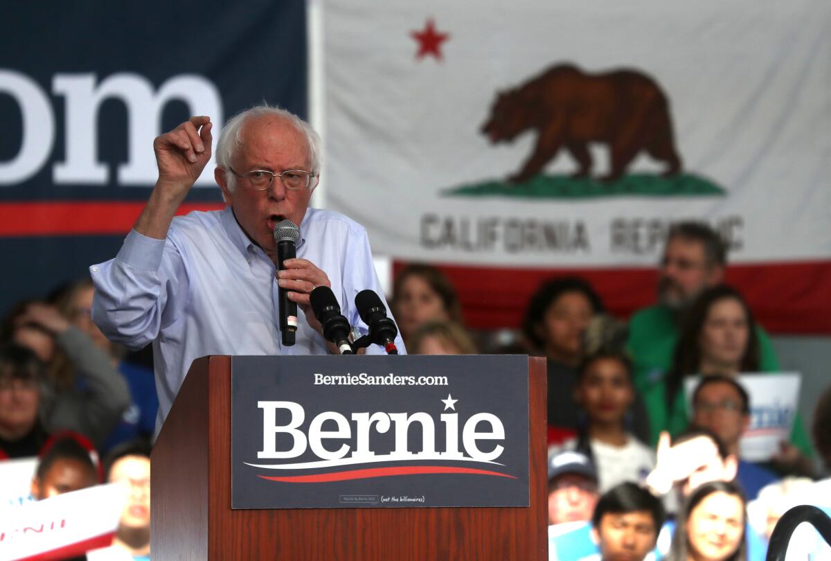 Sen. Bernie Sanders  in Richmond, Calif. 