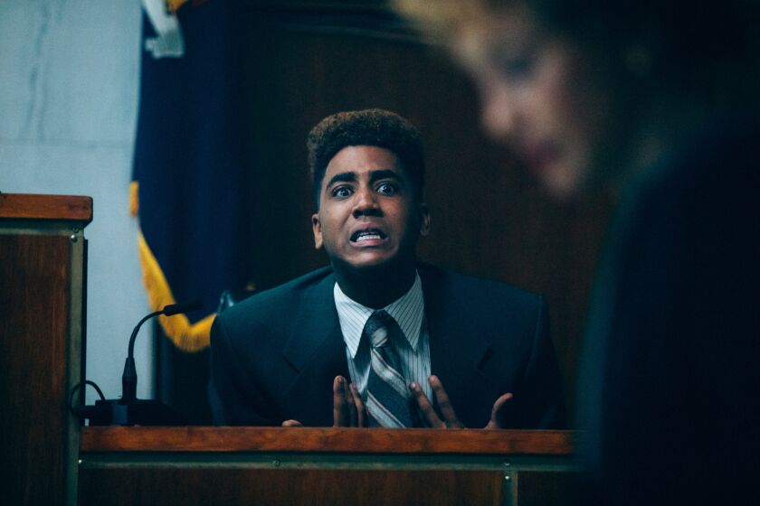 WHEN THEY SEE US -- CENTRAL PARK FIVE Jharrel Jerome and Vera Farmiga in a scene from the the Netflix series, WHEN THEY SEE US.