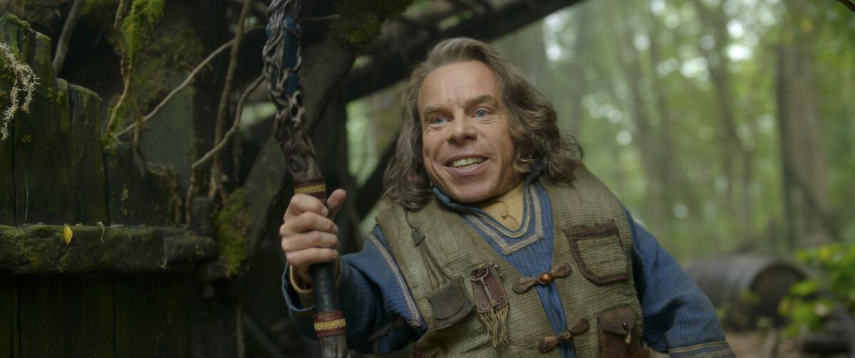 Warwick Davis in a scene from the Disney+ series “Willow.”
