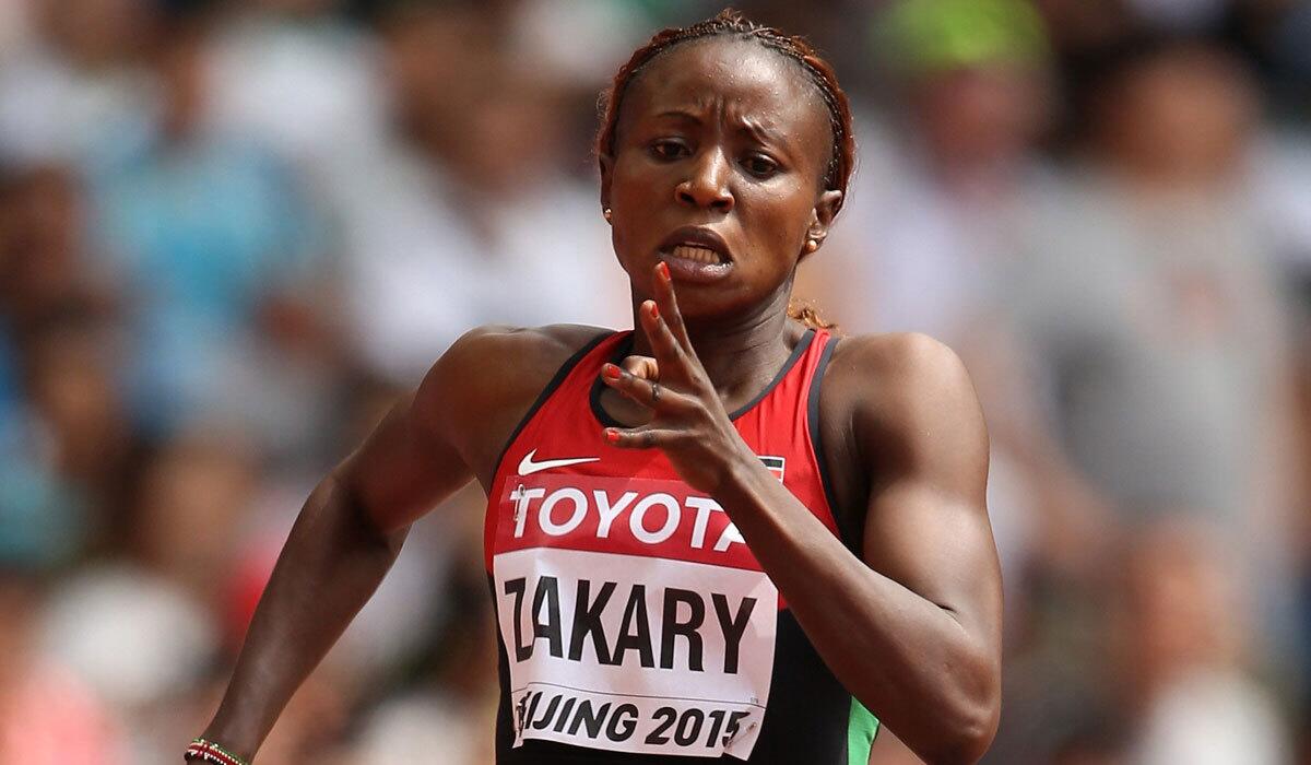 Kenya's Joyce Zakary competes Monday in the world championships in Beijing.