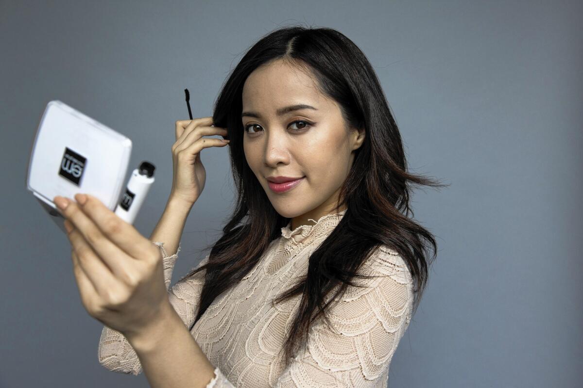 YouTube star Michelle Phan is photographed with her L'Oreal makeup line at Ipsy Studios in Santa Monica.