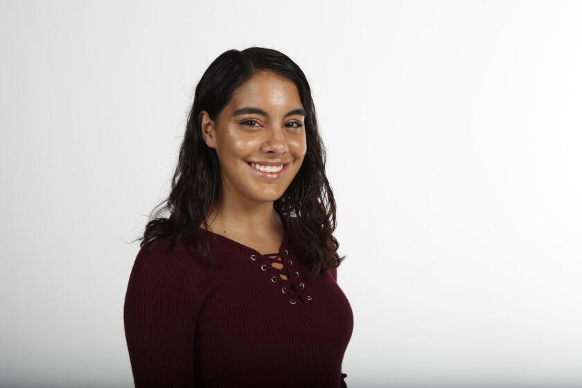 Ana De Almeida Amaral is a Stanford University student who has had the honor of winning Gold Award Scouts. She and another student created an ethnic studies curriculum for High Tech High Chula Vista. She was photographed in the UT Studio on Tuesday, November 26, 2019.