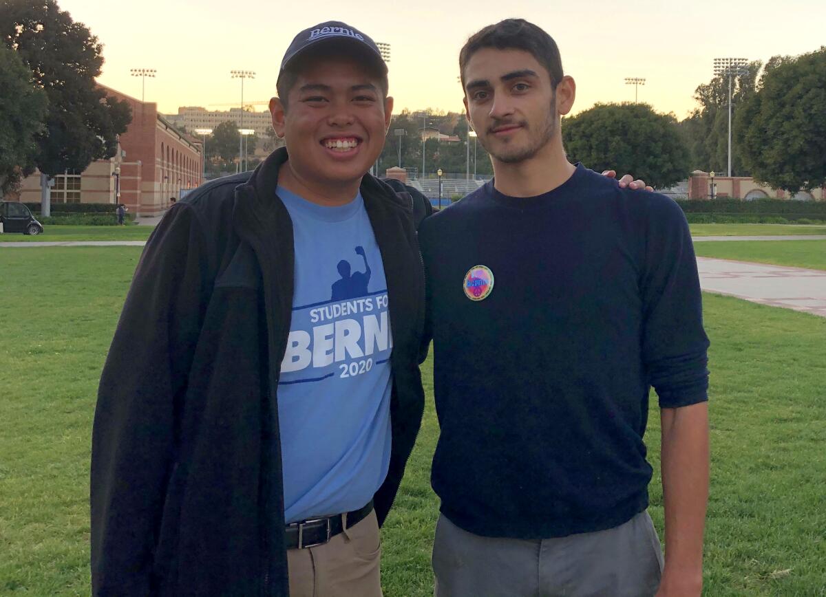 Santa Monica college students Justin Alvarez and Sean Bedlolla