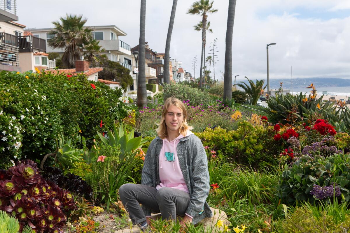 Hogan Peters is making hand soap and has donating it to El Camino College.