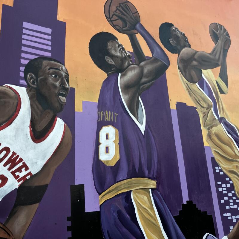 A mural at 3Ten Liquor in Torrance pays tribute to Kobe Bryant.