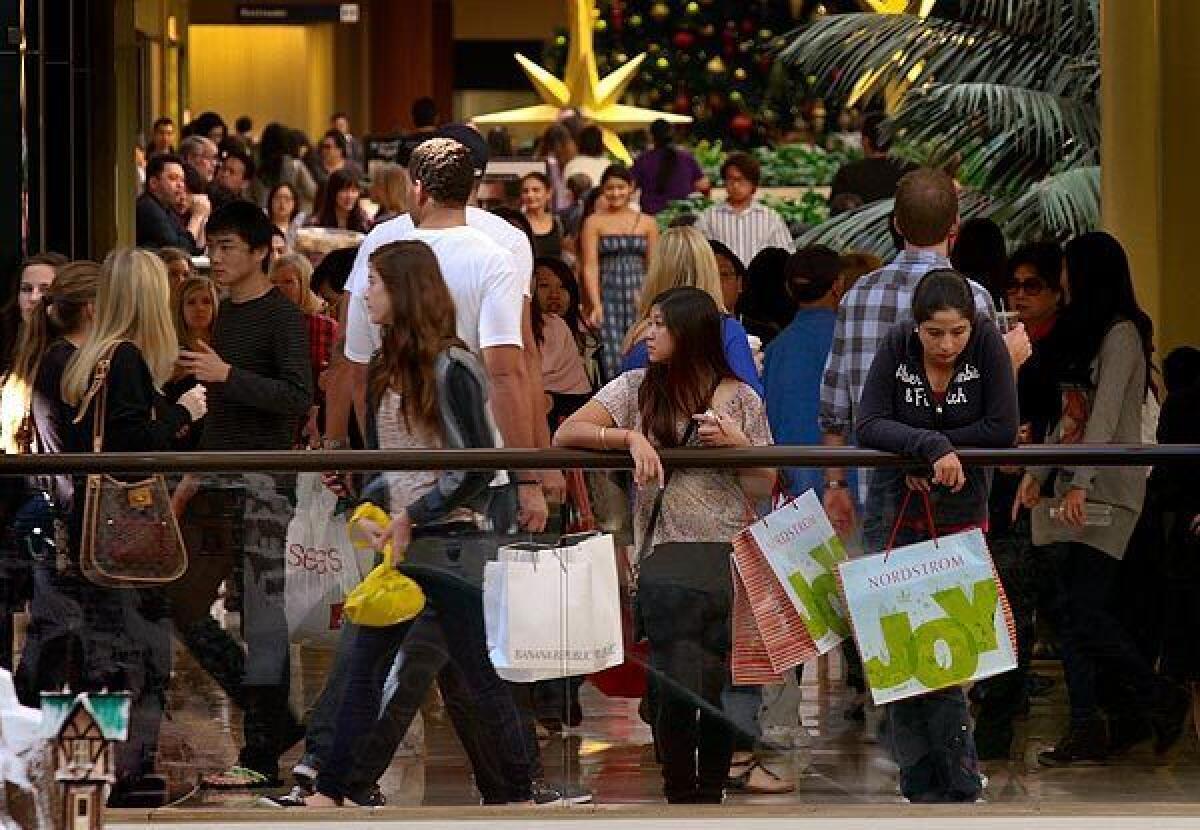 Shoppers flock to South Coast Plaza in Costa Mesa on a previous Black Friday.