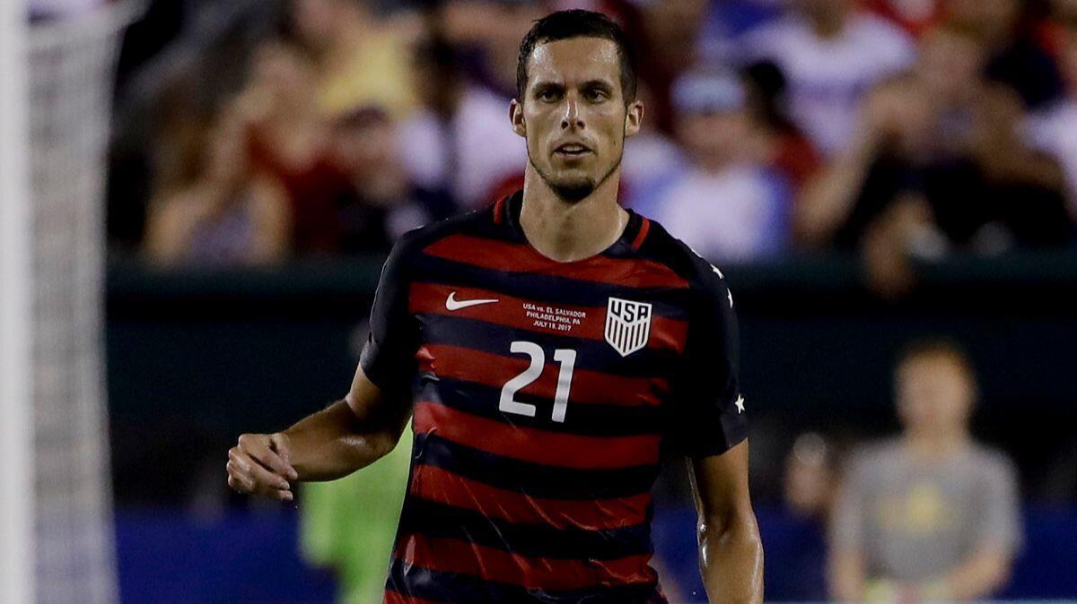 The United States' Matt Hedges, in action during a CONCACAF Gold Cup quarterfinal match against El Salvador in July, also plays on the MLS' Houston Dynamo.