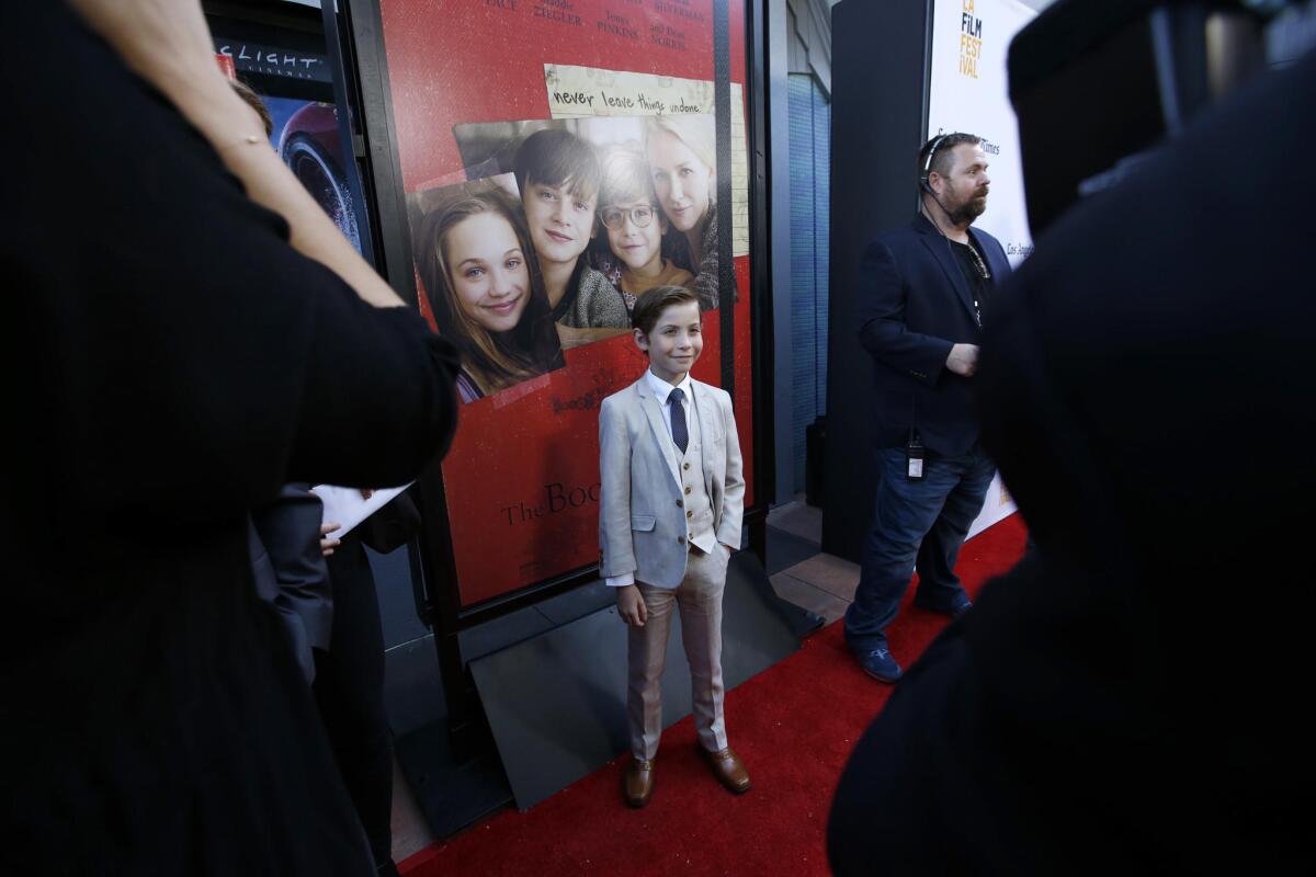 Actor Jacob Tremblay from "The Book of Henry" on the red carpet