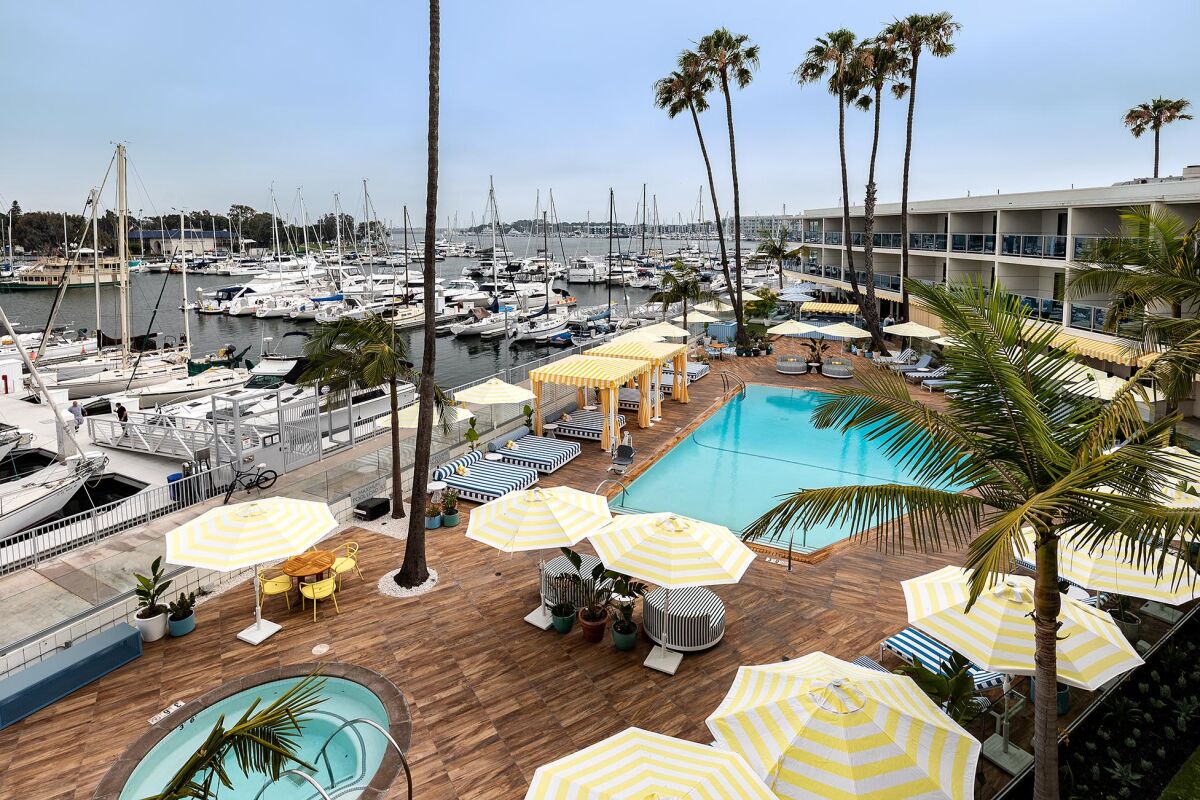 A view of the Marina Del Rey Hotel pool.