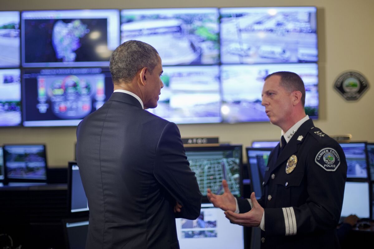 President Obama meets with Camden Police Chief Scott Thomson