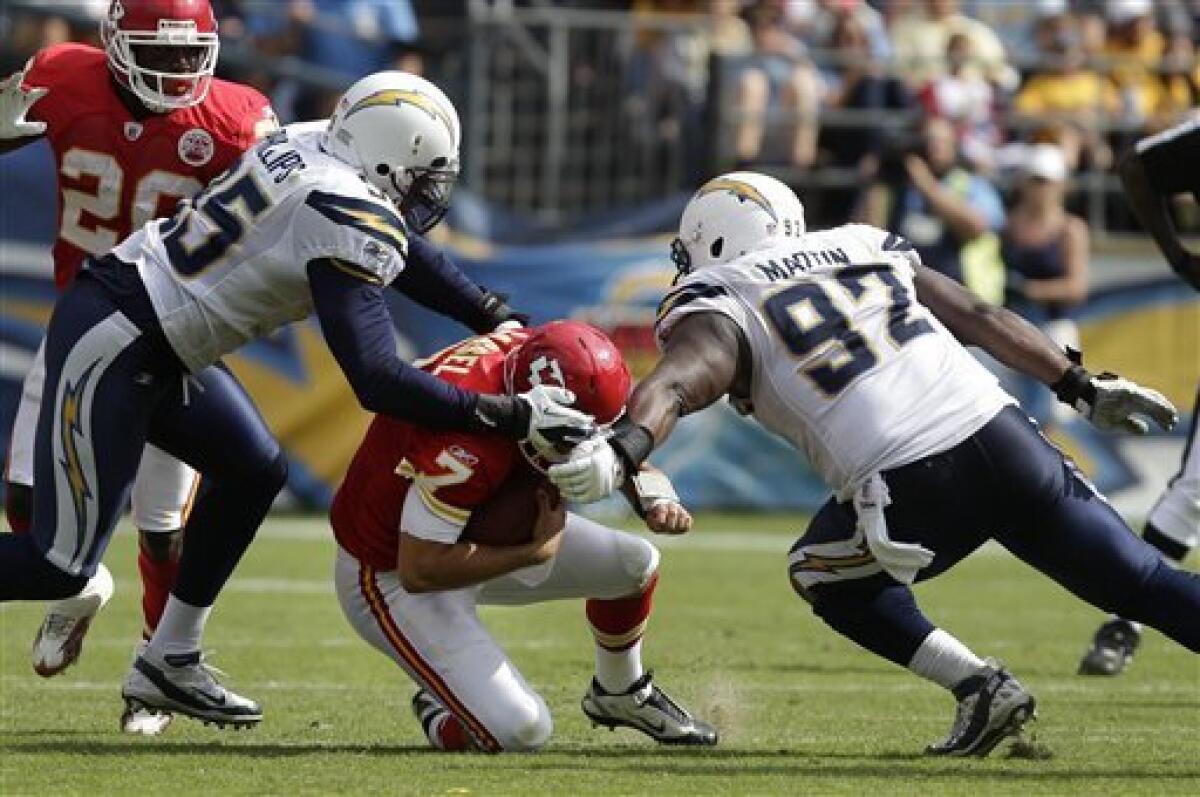 14 OCTOBER 2007: Luis Castillo of the San Diego Chargers during a game  against the Oakland