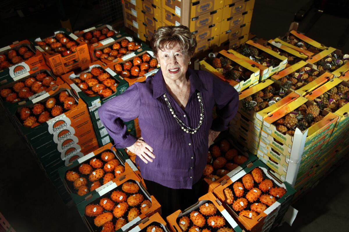 Frieda Caplan started her business Frieda's Inc. by selling exotic fruits and vegetables at a downtown Los Angeles market in 1962 and moved her business to its current location in Los Alamitos in 1994.
