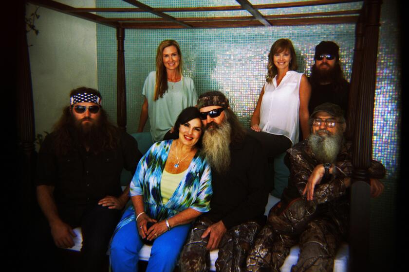 Members of the Robertson family of A & E reality show, "Duck Dynasty," at the Beverly Wilshire Hotel on February 26, 2013.