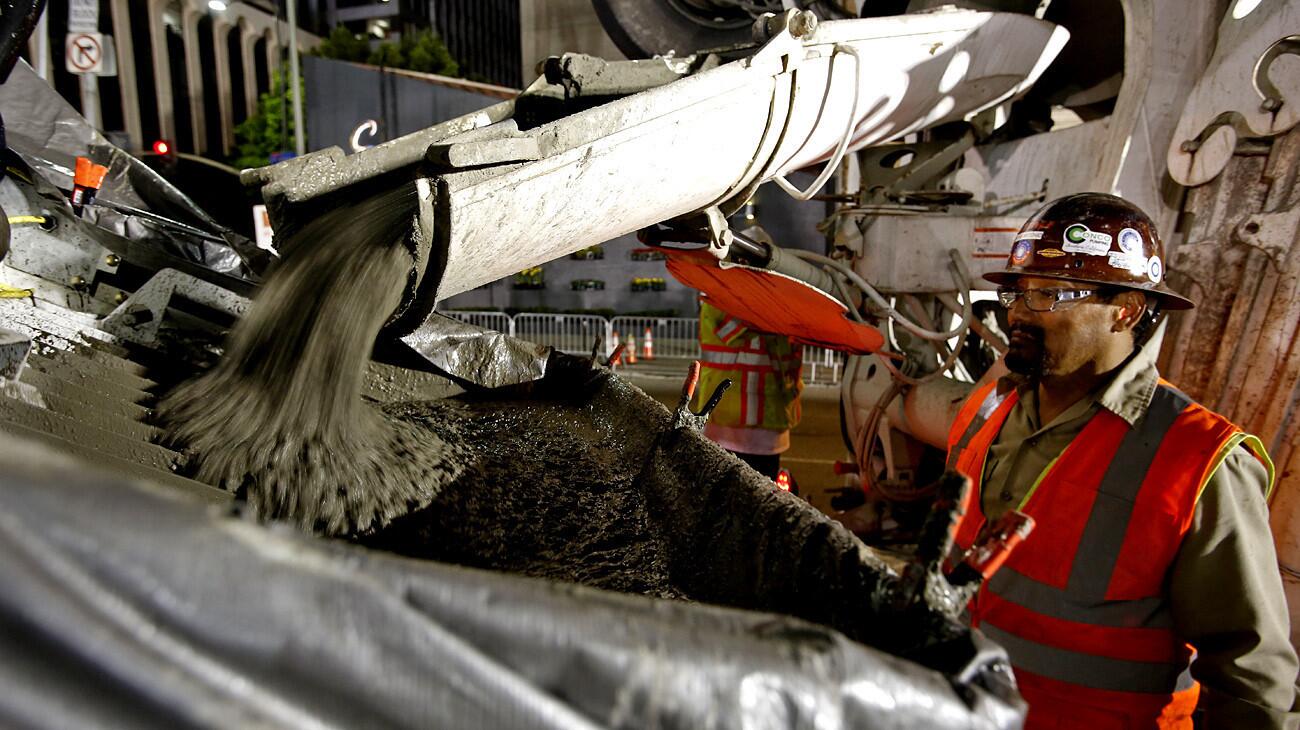 Record concrete pour in downtown L.A.