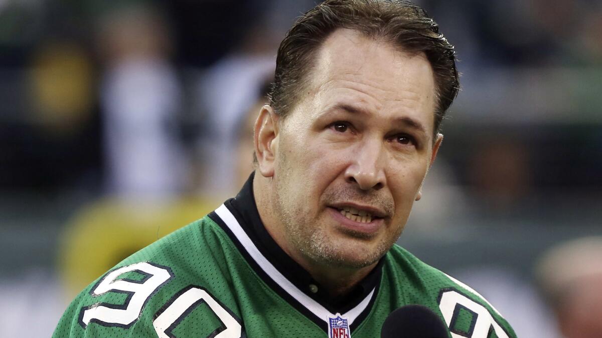 Jets defensive lineman Dennis Byrd had his NFL career cut short in his fourth season because of a neck injury.