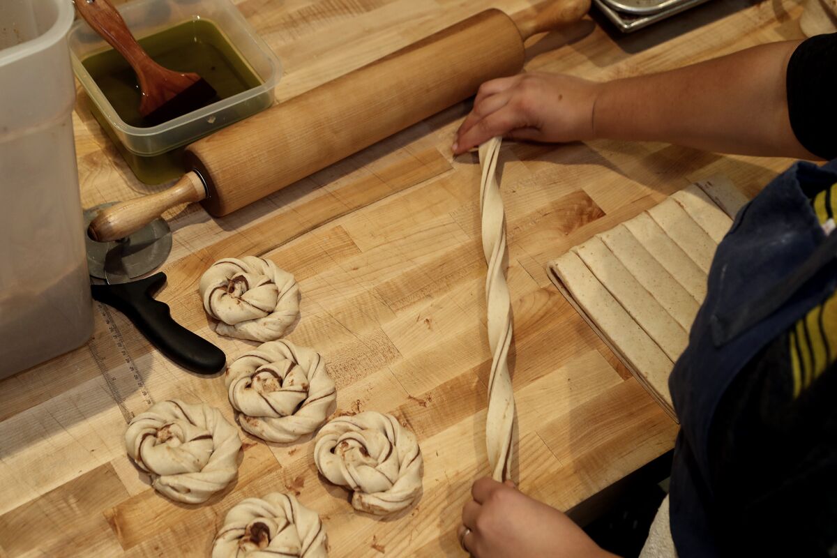 Sweet and savory croissant twists prepared at the newly opened Rye Goods in Tustin.