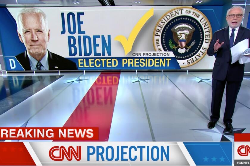 CNN anchor Wolf Blitzer calls the election for former vice president Joe Biden.