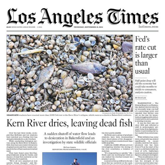 Front Page of Today's L.A. Times