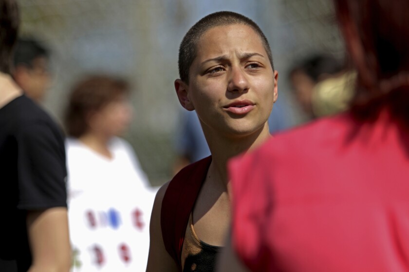 Emma Gonzalez, a senior who survived the Feb. 14 shooting at Marjory Stoneman Douglas High School in Parkland, Fla., has been a leader in demanding that elected officials take action on tougher gun control measures.